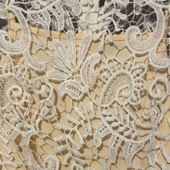 White Crochet Lace Romper - Picture 3 of 7